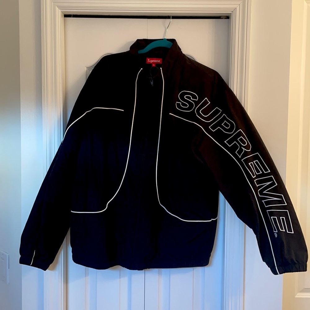 Supreme Piping Track Jacket Black XLarge